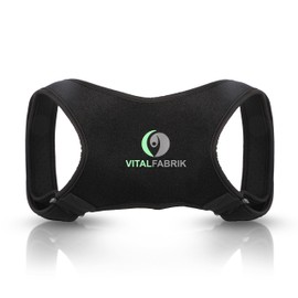 Sieger 2020 Vitalfabrik Back Support Straight Holder for Posture Correction, Shoulder Strap, Back Stabiliser, Back Pain, Posture Correction, Back Women, Posture Correction, Back Men, Back Straightener, Men, black, m