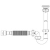 Kitchen Sink Drain Waste Trap 6/4" x 40mm with Flexible
