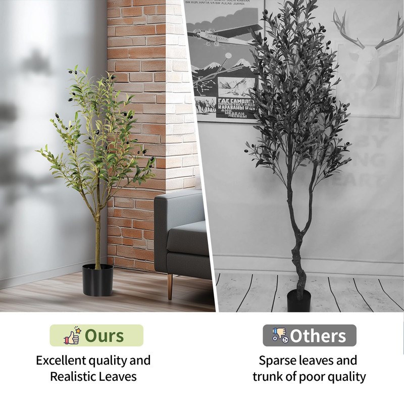 4FT Artificial Olive Tree, Indoor Faux Olive Tree Fake Potted