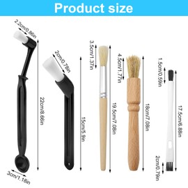 ZMDMAH 15 Stück Kaffee Pinsel Kaffee Reinigungsbürste, Espressomaschinen Reinigungspinsel Holz Griff Kaffeepinsel und Kleine Strohhalm Bürste für Bohnen, Getreide, Kaffee Werkzeug