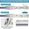 RGBZONE 25Pcs 4 Pin 10mm LED Connectors Gapless Solderless LED