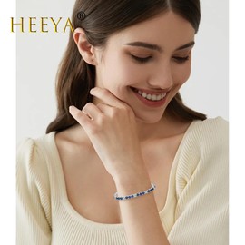 Sterling Silver Bracelet Bracelets for Womens, Adjustable Birthstone Bracelets Women Bracelet Tennis Bracelets for Women Birthstone Jewellery Gifts for Her Valentines Gifts for Her