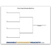 4 Team Erasable Blind Draw Single Elimination Tournament Bracket Chart
