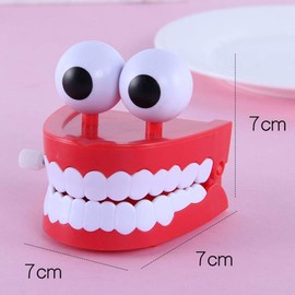 Tomaibaby 2Pcs Wind- up Toys Plastic Chattering Teeth Wind up Toy Early Educational Toy Popping False Teeth Toy Funny Teeth Toys Easter Baskets Stuffers Gifts for Kids Toddler