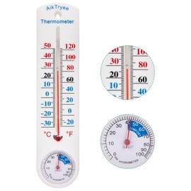 Outdoor/Indoor Thermometer Hygrometer Humidity Meter Thermometers Temperature Humidity Gauge Meter with Fahrenheit/Celsius ℉/℃ for Patio Field Cellar Garden Humidors Greenhouse Closet by AikTryee