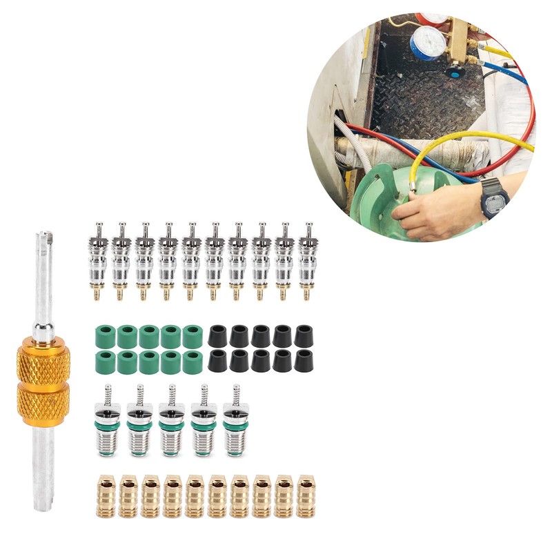 Air Conditioning Valve Core, 46 Pieces/Set Schrader Valve Inserts TZE