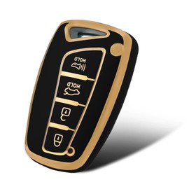 WORCAS Silver Pattern Premium Soft TPU Key Fob Cover Case Compatible with Hyundai Santa Fe Genesis G80 Equus Azera(Sliver-White)