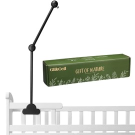 GlikCeil Wooden Baby Crib Mobile Arm 27.17 Inches Cloud Design Adjustable Baby Mobile Hanger for Crib Cot Bed Bassinet Wind Chimes Bed Bell Nursery, Black
