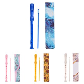 Czzmy Recorder Instrument for Beginners Kids Adults 8 Hole Soprano Recorder Music Flute with Cleaning Rod and Leather Case for School Students Home Entertainment (2-Blue Quicksand)