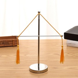 VOSAREA Pennant Stand, Telescopic Table Flag Stand, Flag Holder with Base, Desk Flag Holder, Decorative Metal Table Flag Stand