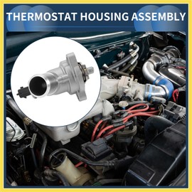 PARSKILO Car Thermostat Inner Engine Coolant Thermostat Housing Assembly No.96988257 for Chevy Cruze 1.8L 2011-2016 Aluminum Alloy Silver Tone Durable Benefit