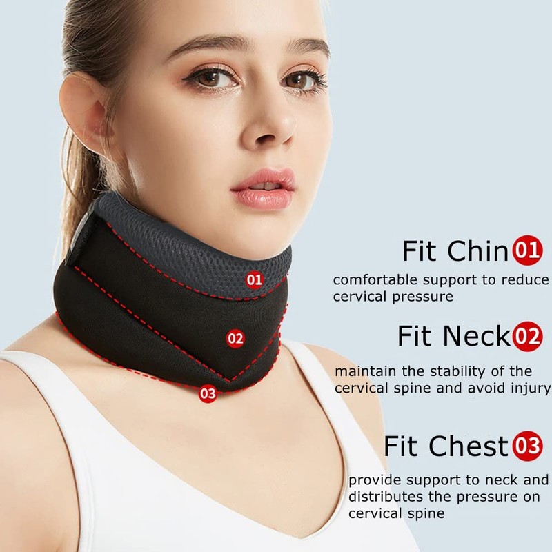 Neck Brace Adjustable Cervical Collar Soft Foam Neck Support Brace