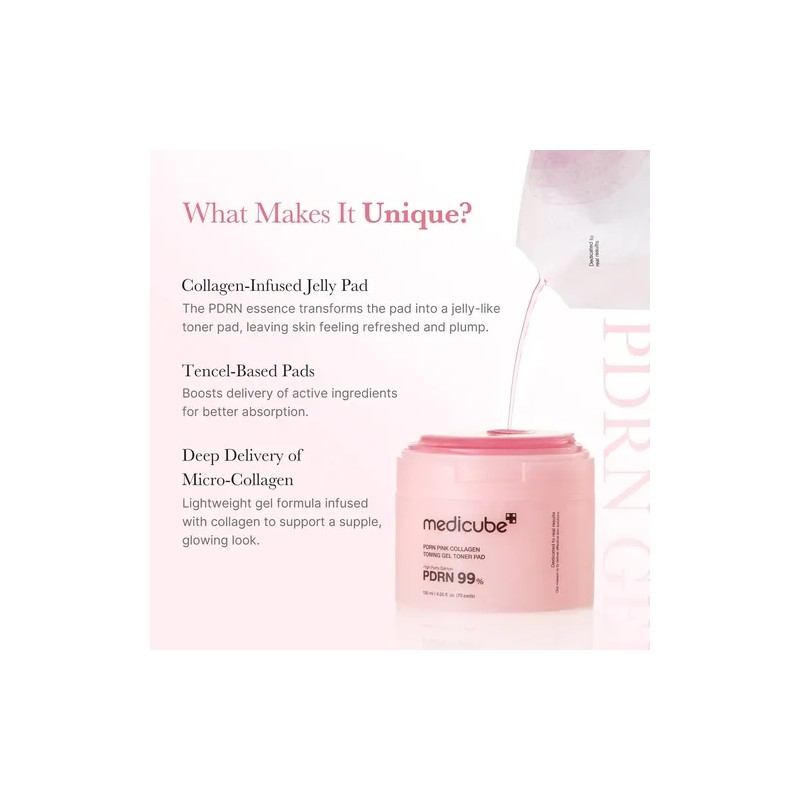 Pdrn Pink Collagen Toning Gel Toner Pads - 70pads