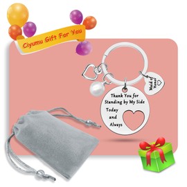 Maid of Honor Gift Keychain Appreciation Gift for Matron of Honor Wedding Gifts for Bridesmaid Thank You Keyring Gifts for Bridesmaids from Bride Proposal Jewelry Bridal Party Bachelorette Party Gift