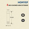 HOMYEP Shower Arm Extender 4 Inch Straight Extension Pipe Arm