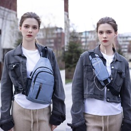 JENAGREEN Waterproof Sling Backpack Crossbody Sling Bag for Women Men, Multipurpose Travel Hiking Adjustable Chest Bag Casual Daypack