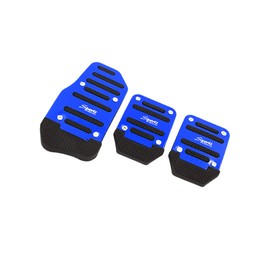 Motoforti 3 Pcs Black Blue Plastic Metal Nonslip Pedal Cover Set for Car Long-lasting