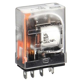 Dayton 240VAC, 5-Pin Square Base General Purpose General Purpose Relay; AC Contact Rating: 15A @ 277V