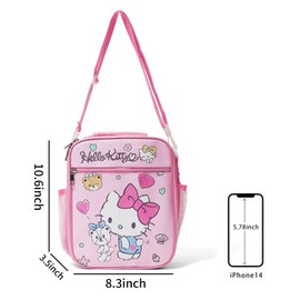 Glommyg Cute Lunch Bags for Women, Large Capacity Lunch Tote with Adjustable Shoulder Strap, Reusable Insulated Lunch Box (Pink1)