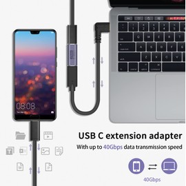 Poyiccot USB Type C Female Female Relay Adapter, 40Gbps USB to C Relay Connector, USB C Extension Connector [100 W/3A Rapid Charging, USB3.1 PD Support, 8K / 60Hz] Type-c Extension Adapter, Compatible
