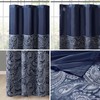 Madison Park Aubrey Shower Curtain Paisley Jacquard Pieced Microfiber Faux