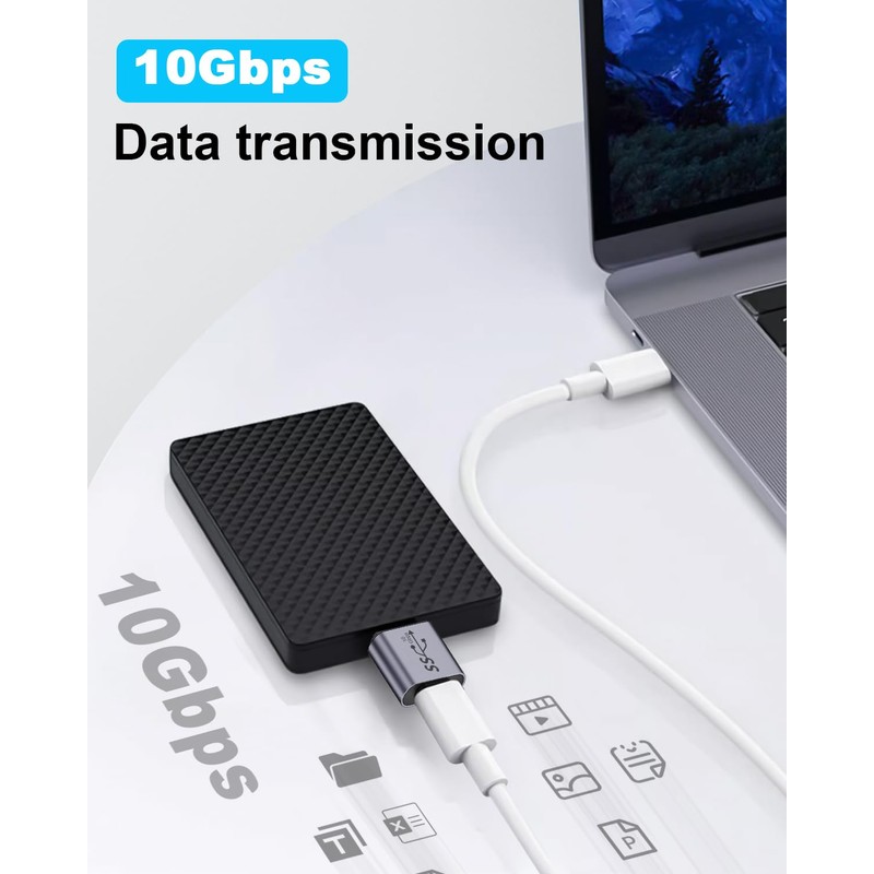 Duttek 10Gbps USB C to Micro B Cable Adapter, Micro