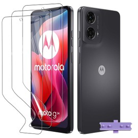 [3 Pack] Hydrogel Screen Protector for Motorola Moto G24/G24 Power/Moto G04/Moto E14, Electro-weideworld Scratch Resistant HD Clear TPU Flexible Screen Protector, Support Fingerprint Unlock