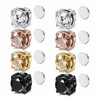 Airokiy 4 Pairs Magnetic Earrings Cubic Zirconia Magnetic Ear Clips