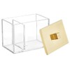 mDesign Modern Square Bathroom Vanity Countertop Storage Organizer Canister Jar