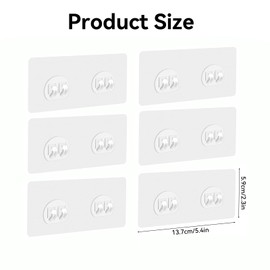 6 Pack Shower Caddy Adhesive Replacement, Adhesive Shower Shelves Hooks Caddy Shelves Rack Basket Shower Organizer Shower Sticker Bathroom Hanging Hook No Drilling Sticky Hanging Hooks (Style 3)