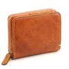 [ハッシュパピー] イタリアンレザー「ラリー」 ラウンドファスナー二つ折り財布 キャメル