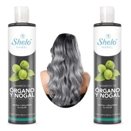 2 Shampoo Organo Nogal Sheló Matiza Reaviva Color Canas