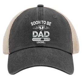 Soon to BE DAD 2024 Loading Caps Happy Dad Hat AllBlack Sun Hat Men Gifts for Girlfriends Golf Hats