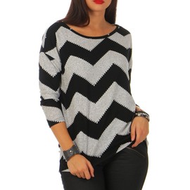 Only women's top (Onlelcos 4/5 Aop Top Jrs Noos) - Light Grey Melange 3, size: s