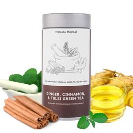 Digestive and Immunity herbal Tea-Flavour: Ginger, Cinnamon & Tulsi, 25 tea bags- Luxurious Packaging for Gifting & Personal Use Premium STGFOP Grade Green Tea eco-friendly Box