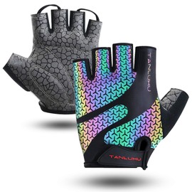 Tanluhu Cycling Gloves Mountain Bike Gloves Half Finger Road Racing Riding Gloves Breathable Shock-Absorbing Biking Gloves for Men and Women