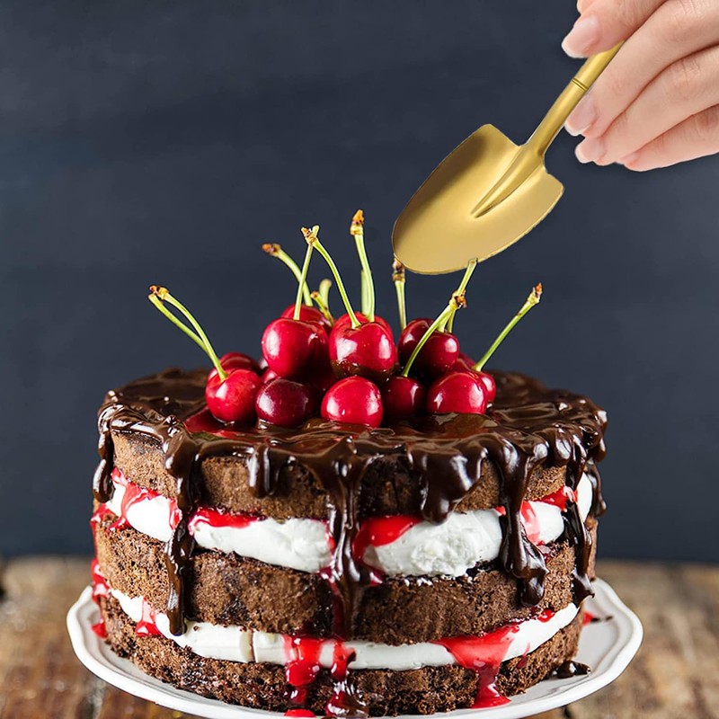 8 Pieces Stainless Steel Spade Spoons, Creative Shovel Shape, Dessert