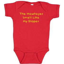 Iowa State Fan The Hawkeyes Smell Like My Diaper Cute Baby Bodysuit Outfit (6 Months)