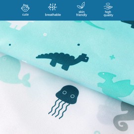 Crib Sheets 2 Pack-Crib Sheets Fitted Boy or Girl for Standard Crib Mattress & Toddler Mattress, Soft and Breathable Baby Crib Sheet, 52'' x 28'' 2-Pack, Dinosaurs & Ocean