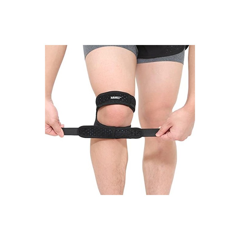1 Par Rodillera Ajustable con Soporte Rótula, Estabilizador Deportes Negro