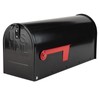RAINHOL Black Metal Mailboxes for Outside Post Mount, Standard Mail