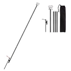 Portable Camping Folding Lamp Pole Lightweight Collapsible Aluminum Lantern Stand Outdoor Light Hanger Holder Stick for Camping Hiking Fishing Garden BBQ