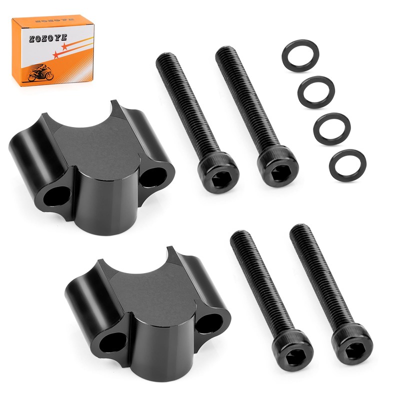 7/8" Heavy Duty Black Handlebar Risers 30mm Height for Motorcycle