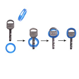 Mini Skater 9 Pcs Plastic Key Caps Tags PVC Key Identifier Coding Sleeve Rings Label ID for Identifying Keys,9 Assorted Colors