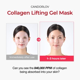 CANDORLOV Korean Collagen Duo: Overnight Collagen Lifting Hydrogel Mask (5pcs) + 72HR Hydrating Glass Glow Cream with PDRN, Hyaluronic Acid & Low Molecular Collagen for Firm, Elastic, Radiant Skin