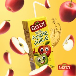 Gefen 100% Apple Juice Box Drinks 6.25oz (27 Pack) | No Sugar Added | Travel Friendly | Lunchbox Size | Kosher (Including Passover)