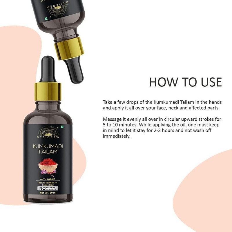 Generic Kum.kumadi Face Oil- for Glowing, Spotless, Anti-Ageing & Radiant
