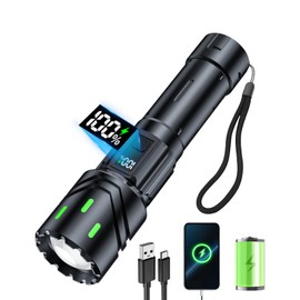 ZARRSON Rechargeable Flashlights High Lumens, Super Bright Flashlight, 5 Modes LED Powerful Flashlight Adjustable & Waterproof, Versatile Tactical Flashlight for Emergencies, Hiking, Camping