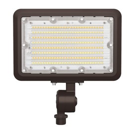 LumeGen LED Mini Flood Light - Wattage Adjustable 40W/50W/60W - Color Tunable 3000K/4000K/5000K - Bronze Finish - Adjustable Knuckle Mount