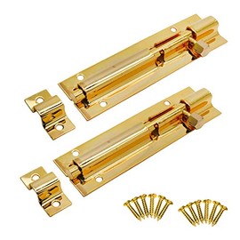 LC LICTOP Gold Stainless Steel Slide Bolt Latch Door Barrel 4 Inch Security Gate Sliding Latch 2pcs